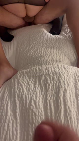All hubby can do is stroke and film my bull and I