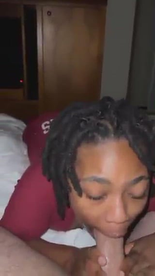 Cute ebony eater practically begging for a facial