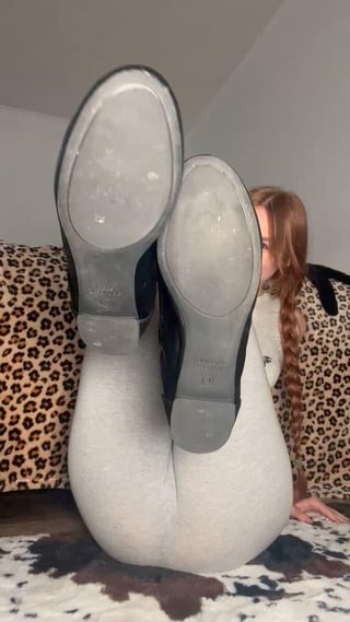 Teasing you with my stinky leather flats