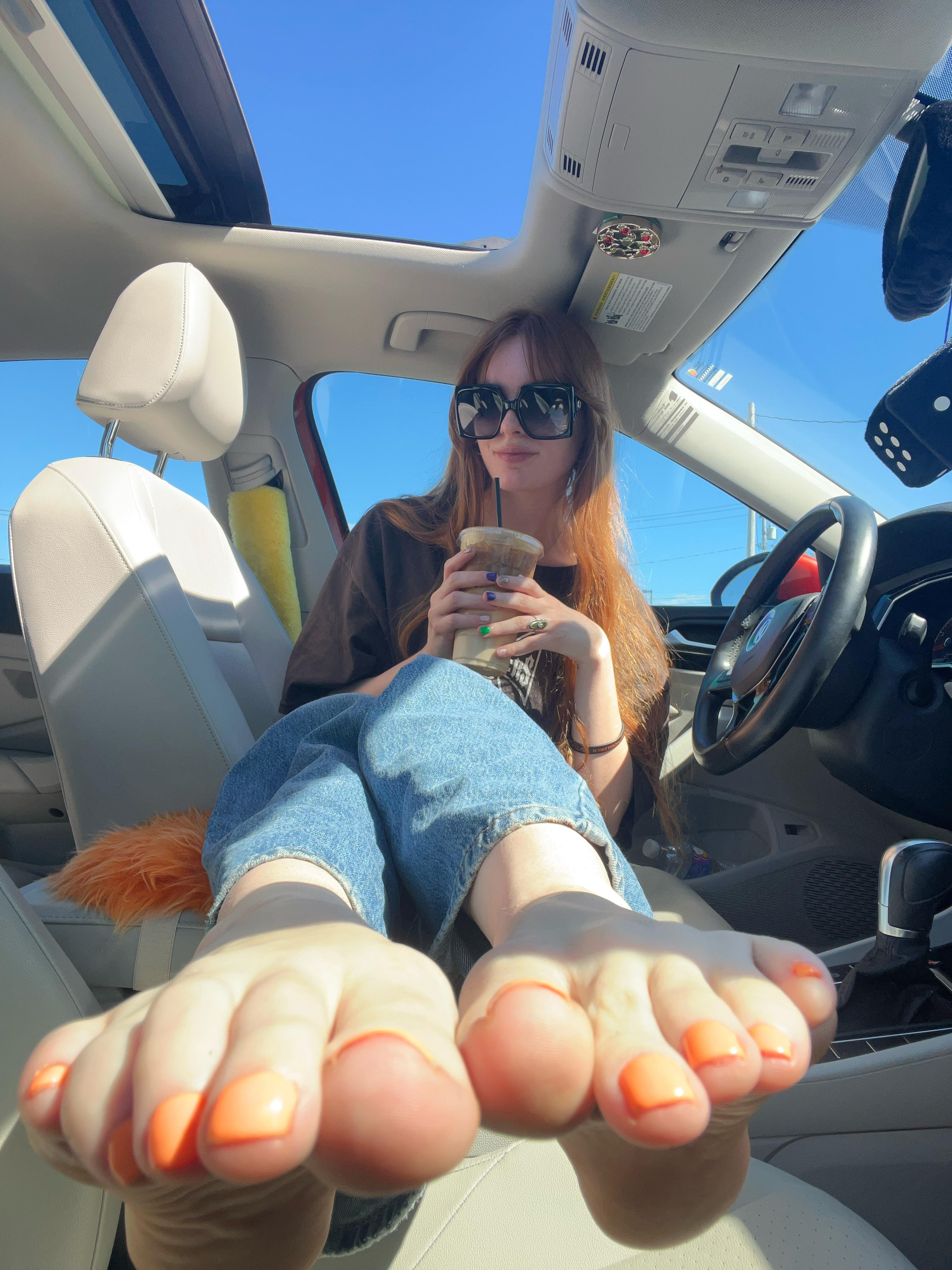 Orange toes to match my orange hair 🧡
