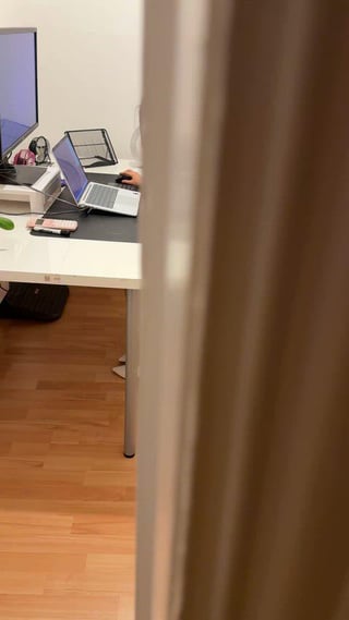 Cute Asian office worker needs her focus toy