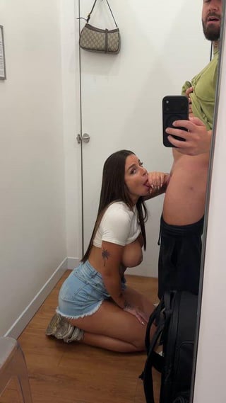 when your wife asks for my dick, I never say no to her, even in the changeroom