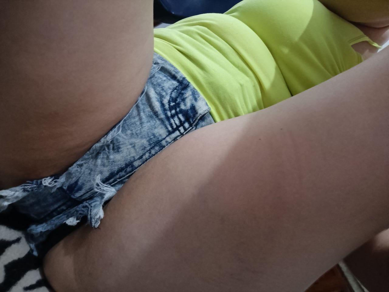 Wanna take my shorts and panties off ? With your teeth