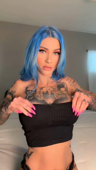 come make this blue haired slut yours